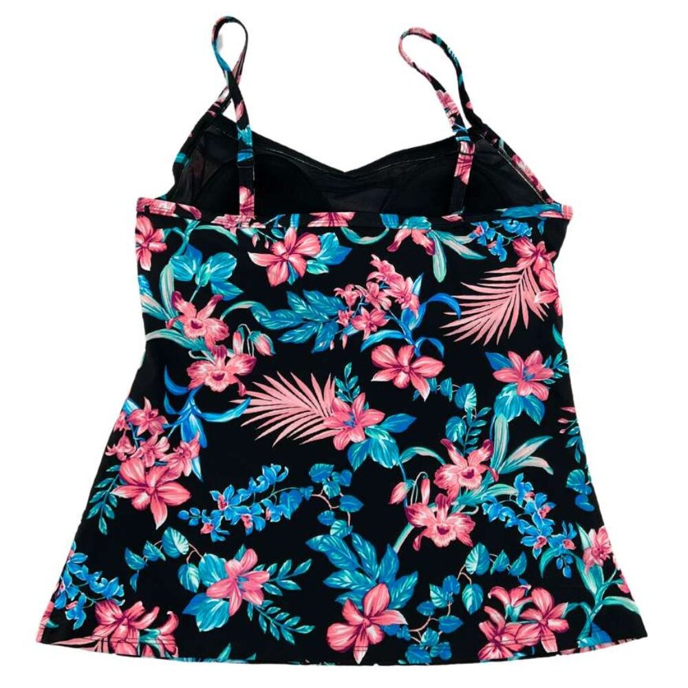Christina Swimwear | Women's Tankini Bathing Suit Set | Floral | Black | Size 14 - Picture 3 of 5